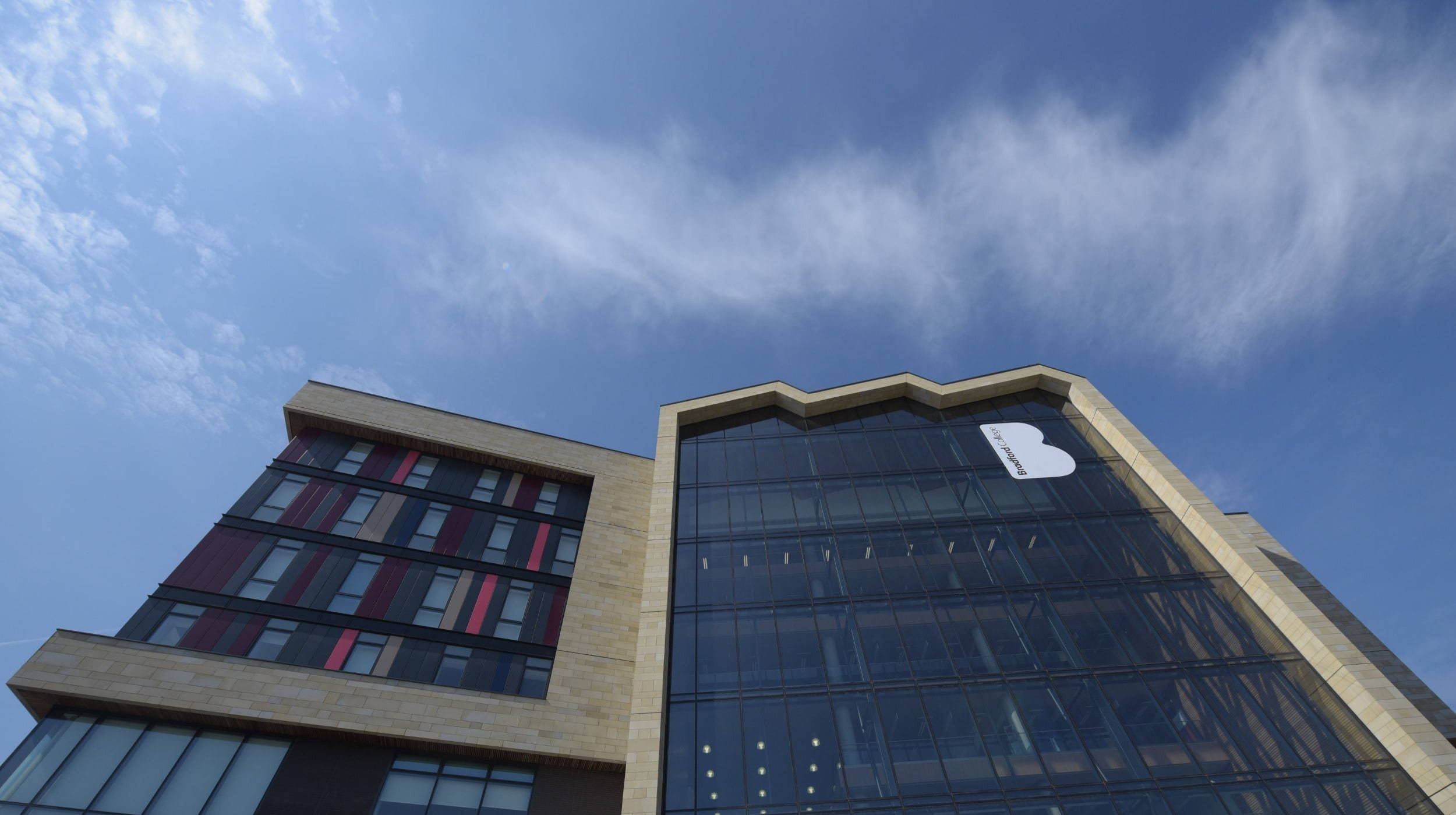 Bradford College David Hockney Building on a summer day